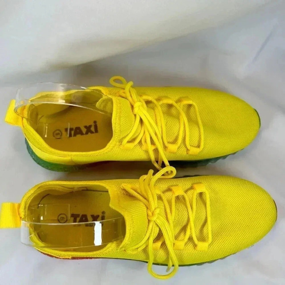 2/$30 Taxi Lauryn Size 9 Sneakers Yellow Rainbow Sole Casual Streetwear Shoes - Picture 3 of 9